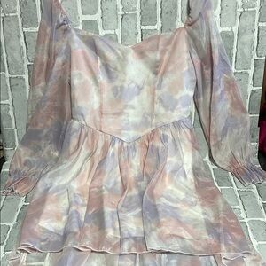 Pastel Tie-Dye Off-Shoulder Dress